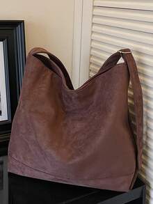 Autumn And Winter High-End Retro Suede Tote Bag, New Versatile Large Capacity Crossbody Bag - Multicolor - View 8