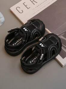 儿童凉鞋 新款夏季女童凉鞋 舒适轻便软底婴儿凉鞋 男童平底沙滩鞋 - 黑色 - 查看 3