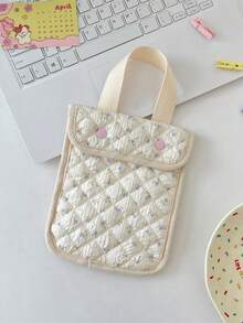 1pc Cute Printed Quilted Portable Travel Makeup Bag Handheld Cosmetic Organizer - Multicolor - View 16