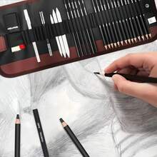 Drawing Pencils Sketch Pencil Art Supplies Set,Professional Sketching Art Graphite Charcoal Blending Stump Pencils Kit (29 Art Supplies) Back To School - 29件套裝 - 查看 2