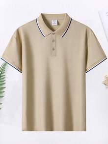 Áo Polo Golf Nam Mới 2026 - Được làm từ chất liệu cao cấp, thiết kế cổ áo tương phản, thấm hút mồ hôi và thoáng khí. - Màu Khaki - Xem 2