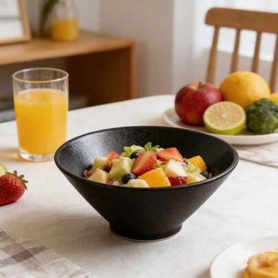 哑光黑碳纤维丼饭碗/透明碳纤维纹理/高品质丼饭碗/面条碗/汤碗/米饭碗/蔬菜碗/抗冲击/耐磨/易清洁/可用洗碗机清洗/适用于餐厅和家庭