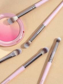 MAANGE Set de 5 piezas de brochas de maquillaje profesional para ojos, incluye brocha para sombra de ojos, brocha para cejas, brocha mixta, brocha delineadora, fibra suave fácil de transportar y herramientas de maquillaje portátiles, regalo para mujeres y niñas, obsequios, brochas de maquillaje profesionales, set de maquillaje completo - Multicolor - Ver 6