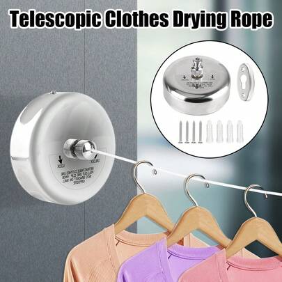 حبل غسيل قابل للسحب، منظم لتجفيف الملابس، شماعة غسيل محمولة، رف تجفيف ملابس من الفولاذ المقاوم للصدأ