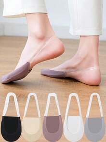 女士夏季隐形船袜柔软舒适冰丝薄款半掌吊袜 - 彩色 - 查看 2