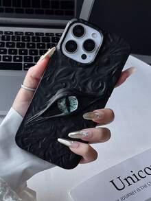 Halloween 3D Eye Matte Creative Personalized Full Coverage Soft Phone Case Compatible With Iphone 17/17 Pro/17 Pro Max/17 Plus/16/16 Pro/16 Pro Max/16 Plus/15/15 Pro/15 Pro Max/15 Plus/14/14 Pro/14 Pro Max/14 Plus/13/13 Pro/13 Pro Max/12/12 Pro/12 Pro Max/11/11 Pro Max - Black - View 2