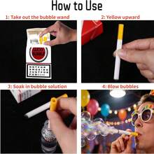 Que thổi bong bóng hình thuốc lá giả sống động như thật - Đồ chơi cầm tay bằng kim loại, thích hợp để giải tỏa căng thẳng hàng ngày, chơi khăm và tạo không khí tiệc tùng, phù hợp cho đám cưới, sinh nhật, chụp ảnh và trang trí trang phục (Không bao gồm dung dịch tạo bong bóng). - Nhiều màu - Xem 9
