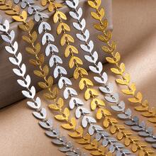 1m Fashionable Stainless Steel Chain With Gold Leaf Pattern, Suitable For DIY Necklace, Bracelet, Anklet Jewelry Making - Stainless Steel Chain - View 7