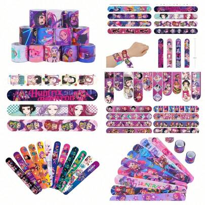 复活节装饰 K-POP 女巫组合拍手环，圆形 PVC 拍手环，适合作为节日或生日礼物 [背面有瑕疵]