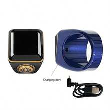 Smart Zikr Ring Praise Tasbih Tally Electronic Digital Counter For Muslims Prayer Time Vibration Reminder - Black-1pc - View 8