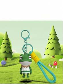1pc Cartoon Version Cute Monster Plush Doll Keychain Bag Charm Accessory - Multicolor - View 5