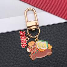 1pc Fashion Enamel Cute Year Of The Horse 2026 Charm Pendant Year Keychain New Year Chinese Style Blessing Rotating Keychain Bag Charms Purse Charms Perfect New Year Gift - Multicolor - View 9