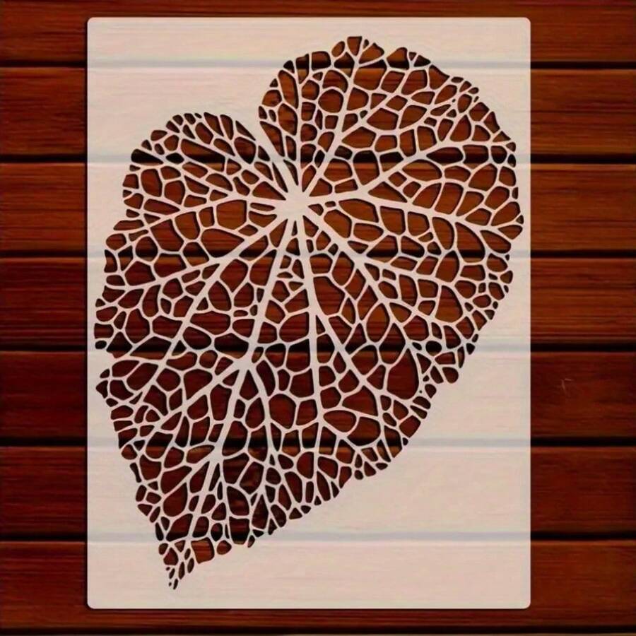 1pc Reusable Large Leaf Shaped Painting Template, Applicable For Frames, Canvases, Woven Fabrics, Drawing Papers, And Other Painting Applications - 1 Large Leaf - View 1