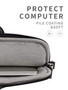 Túi đựng laptop chống va đập bằng chất liệu PU, có tay cầm, tương thích với Macbook và Matebook. - màu đen - Xem 5