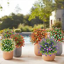 2 Pack Artificial Boxwood Topiary Ball Tree With Spike,15.75\ Outdoor UV Resistant Fake Plants Shrubs Bushes,Faux Flower EverGre1en For Pot Fillers Planter Porch Yard Outside Spring Decoration - Trắng Vàng - Xem 9