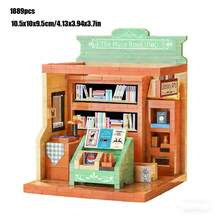 1889pcs Inspiration Bookstore Building Blocks Assembly Ornament, Vintage Post Office Toy Model Decor, Birthday Gift New Style, Teen Leisure Toy, Adult Home Decor, Holiday Gift - Multicolor - View 6