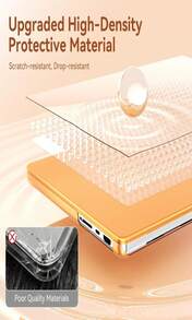 EooCoo Case Compatible With MacBook Air 15 Inch 2026 2025-2023 Release M4 A3241 M3 A3114 M2 A2941 Liquid Retina Display, Plastic Hard Shell Case &Amp; Keyboard Cover &Amp; Screen Protector, Matte Orange - ColorJ - View 4