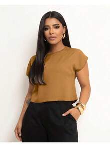 Basic Cropped Modeling With Perfect Fit Factory Price Get Yours Now - Mustard Yellow - View 11