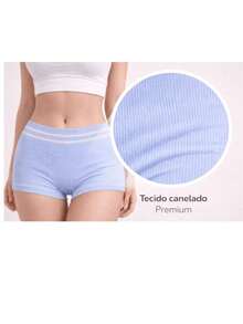 Kit Of 4-Pack Of Imported Women's Ribbed Short Briefs With High Waist. - Multicolor - View 4