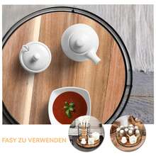 Gewürzregal, 360° Drehbar Küchenregal, Drehteller Organizer, multifunktionales Lagerregal, Gewürzhalter aus Edelstahl, Getränkeregal, für Gewürze und Würzmittel - Holzfarbe - Übersicht 7