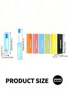 可折叠旅行牙刷套装，带收纳盒，中等硬度尼龙刷毛，无异味，男女通用，手动牙刷套装，便携，适合旅行、露营、学校和居家使用，设计紧凑，旅行必备，度假必备，含牙刷架和牙刷套。 - 彩色 - 查看 11