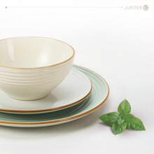 Richmount Dinnerware Set For 4 People, Stoneware Dinnerware Set With Speckled And Ribbed Pattern, Complete With Plates And Cereal Bowls, Dishwasher And Microwave, Scratch Resistant - 彩色 - 查看 5