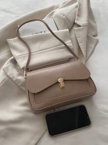 Fashionable Casual Minimalist Chain Crossbody Bag, Suitable For Shopping, Wallet, Young Women, College Students, Newlyweds, Office Ladies. Ideal For Office, School, Work, Business, Commuting, Outdoor, Travel, And Outings. - Khaki - View 6