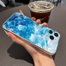 A Phone Case Featuring a Summer-Themed Design with Refreshing Ice Cubes, UV Printing, And Angel Eyes. This TPU Translucent Shell Offers 360-Degree Protection for Various for  Models Including 17 11, 12, 13, 14, 15, 16 Pro Max, XR, X/XS, 7, 8 Plus, SE, And Mini, Making It an Ideal Gift for Birthdays for Both And . - Transparente - Ver 7