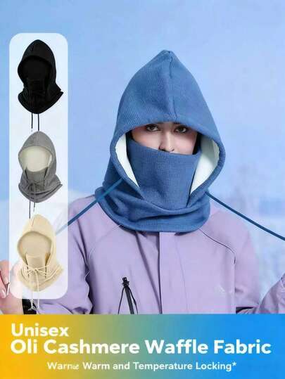 Outdoor Winter Balaklava Ski Masks And Neck Warmers, Windproof Double-Layer Thick Wool Full-Face Coverings, Men's And Women's Warm Hooded Scarves, Motorcycle Masks And Winter Hats, Breathable Skiing Equipment, Outdoor Cycling Masks, Essential Items For Cold Weather, Skiing Accessories