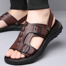 Sandalias informales para hombre Zapatillas duraderas con suela gruesa Sandalias de playa para hombre - Marrón - Ver 3