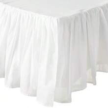 Home Cotton Voile Dust Ruffle Bed Skirt, White, Queen 18inch L - Queen18inchL - View 3