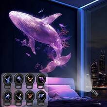 Creative Dreamy Pattern USB Projector Lamp, Portable Transparent LED Mood Night Light With Built-In Whale, Butterfly, Jellyfish And Starfish Projection Functions, Suitable For Various Surfaces: Walls, Floors, Ceilings, Etc., Birthday Gift - Black - View 9