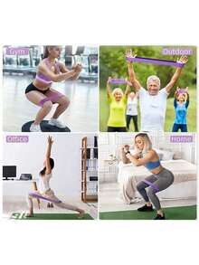 1 Set Advanced Yoga Resistance Bands, Fitness Elastic Bands, Strength Training Bands, Booty Bands, Yoga Bands, Yoga Pilates Ball, Straw Ball, Balance Ball - Multicolor - View 8