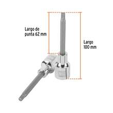 2-Piece Kit - M6 Long Point Bristol Socket, 1/2" Drive, Truper - A - View 4