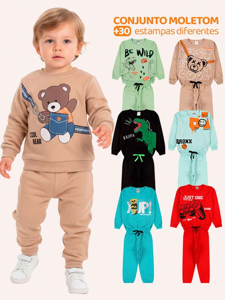 Baby Kit 6 Pieces Of Children's Sweatshirts For Boys - 3 Jackets + 3 Pants - Nhiều màu - Xem 1