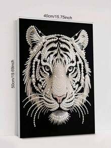 New Pearl Painting White Tiger Theme Frameless DIY Diamond Painting Kit, Suitable For Bedroom Decor, Living Room Wall Art, Room Decoration, Artwork, Friend's Birthday Gift, Christmas, New Year, Valentine's Day, Holiday Gift, Full Of Innovative Creativity. - Multicolor - View 10