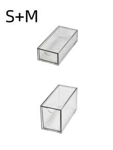 1pc Exquisite Transparent Acrylic Desktop Multifunctional Pen Holder Organizer Storage Box With Multiple Size Choices, Stackable Dustproof Drawer-Style Container For Stationery, Cosmetics, Jewelry, Etc., Suitable For Students And Office Workers - Clear - View 15