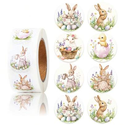 500pcs Easter Bunny Stickers, Easter Egg Decorative Stickers, Easter Party Supplies, Easter Vintage Watercolor Stickers, Happy Easter Decorations, Easter Party Small Gifts, Easter Gift Bag Fillers, Easter Rabbit Self-Adhesive Stickers, Easter Chick Floral Stickers, Easter Gift Sealing Stickers, Easter Envelope Greeting Card Wishes Stickers, Easter Cup & Bottle Decorative Label Stickers, Easter Books & Magazines Supplies, Party Favors