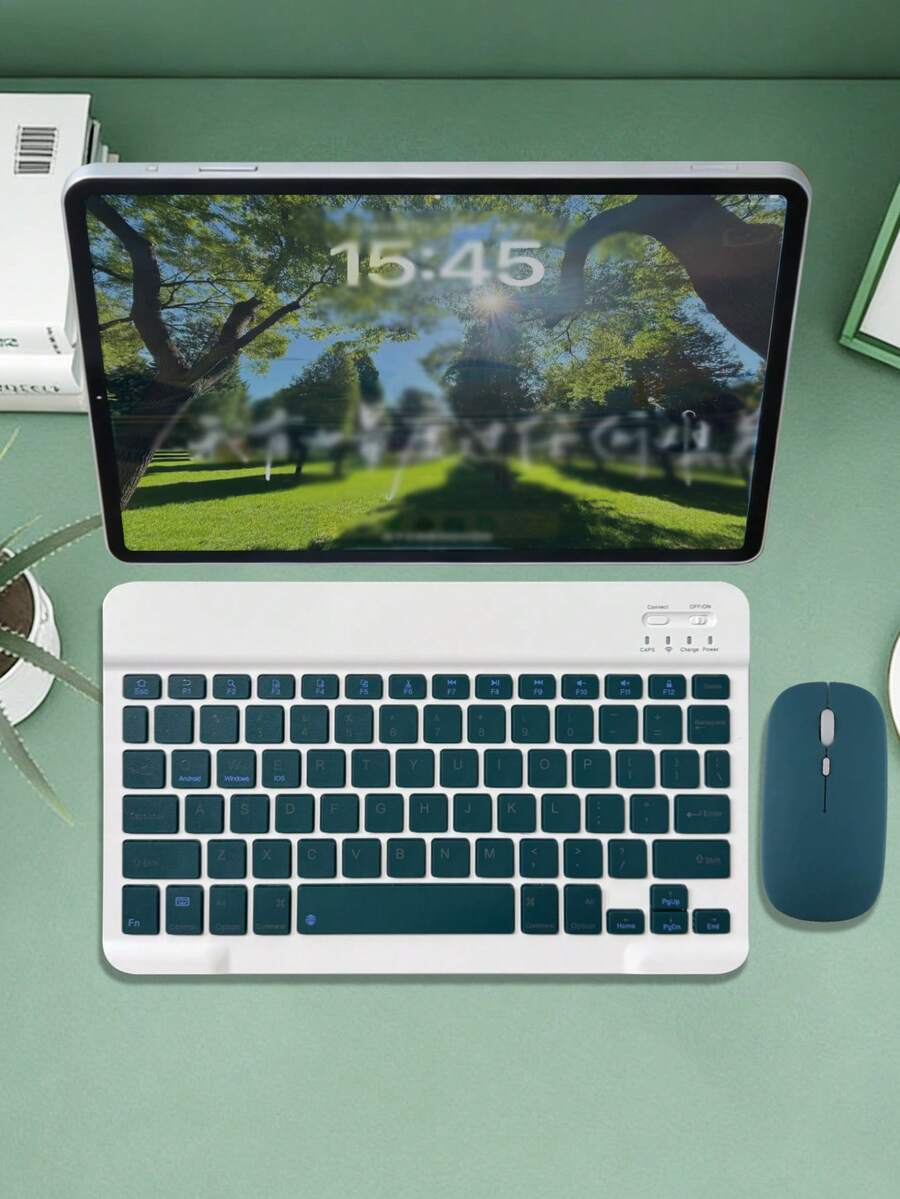 AKKHOO Wireless Bluetooth Keyboard & Mouse Combo, Compatible With IPad, Computer, Phone, Tablet, Rechargeable & Silent, Mini Keyboard Mouse Set