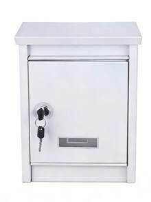 Bezpieczna skrzynka na listy montowana na ścianie – wysokość 300 mm, wykończenie w kolorze białym, trwała konstrukcja metalowa, do użytku domowego - Biały - Zobacz 9