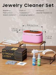 Ultrasonic Jewelry Cleaner 45kHz High-Frequency Ultrasonic Cleaner Machine, 550ML Large Capacity Tank, Degas Mode Deeper Cleaning For Rings, Eyeglasses, Watches - UK Plug(220-240V) - View 4