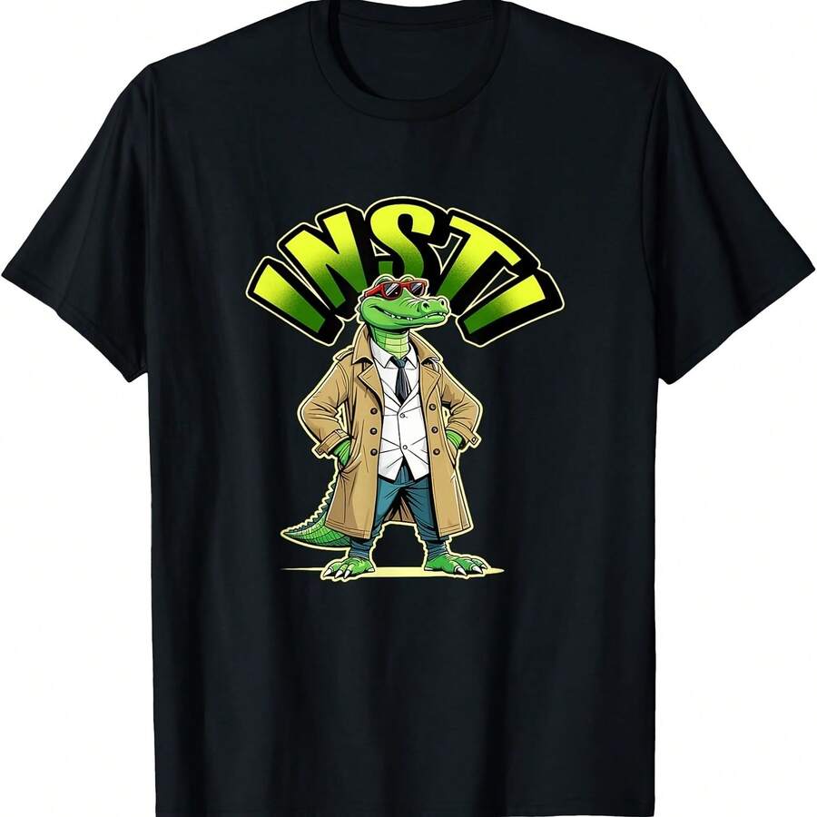 Instigator - Camiseta drtida con diseño de codrilo - Negro 5 - Ver 1