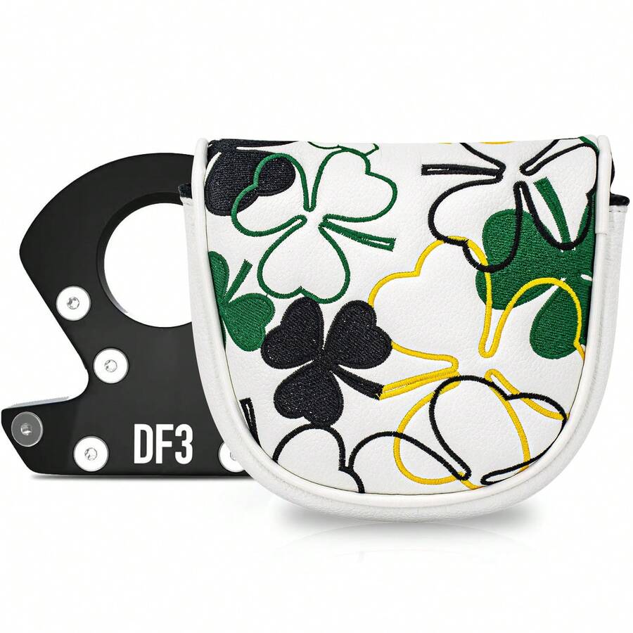 1pc DF3 Golf Club Head Cover - Floral Clover Style - Golf Putter Cover Fashion Golf Club Cover Suitable For Men And Women Golf Enthusiasts Outdoor Use - Multicolor - View 1