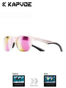 Kapvoe 男女通用偏光时尚骑行眼镜 - 黑色镜框搭配棕色渐变镜片，耐用ABS材质，适合驾驶和日常时尚佩戴，复古偏光驾驶眼镜，轻便 - 彩色 - 查看 2