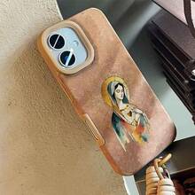 1 件装经典简约棕色皮革女神元素软壳保护套，带挂绳，兼容 17/17 Pro/17 Pro Max/11/12/13/14/15/16/17 Pro Max 系列 - 彩色 - 查看 4