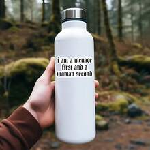 1PC Menace First Woman Second Sticker, Funny Laptop Decal, Bold Quote Vinyl, Empowerment Gift, Waterproof Peel & Stick Water Bottle Sticker, Durable Gothic Tumbler Decal, Trending Strong Notebook Vinyl, Perfect Gift For Bold Women - S1898 - View 3