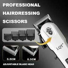LQT 1件/3件組 電動理髮工具，專業男士理髮器鬍鬚修剪器刮鬍刀套組，附LCD數位顯示螢幕，USB-C充電，禮盒包裝，理想的父親節、情人節、節日禮物，適用於居家與理髮店使用 - 彩色 - 查看 7