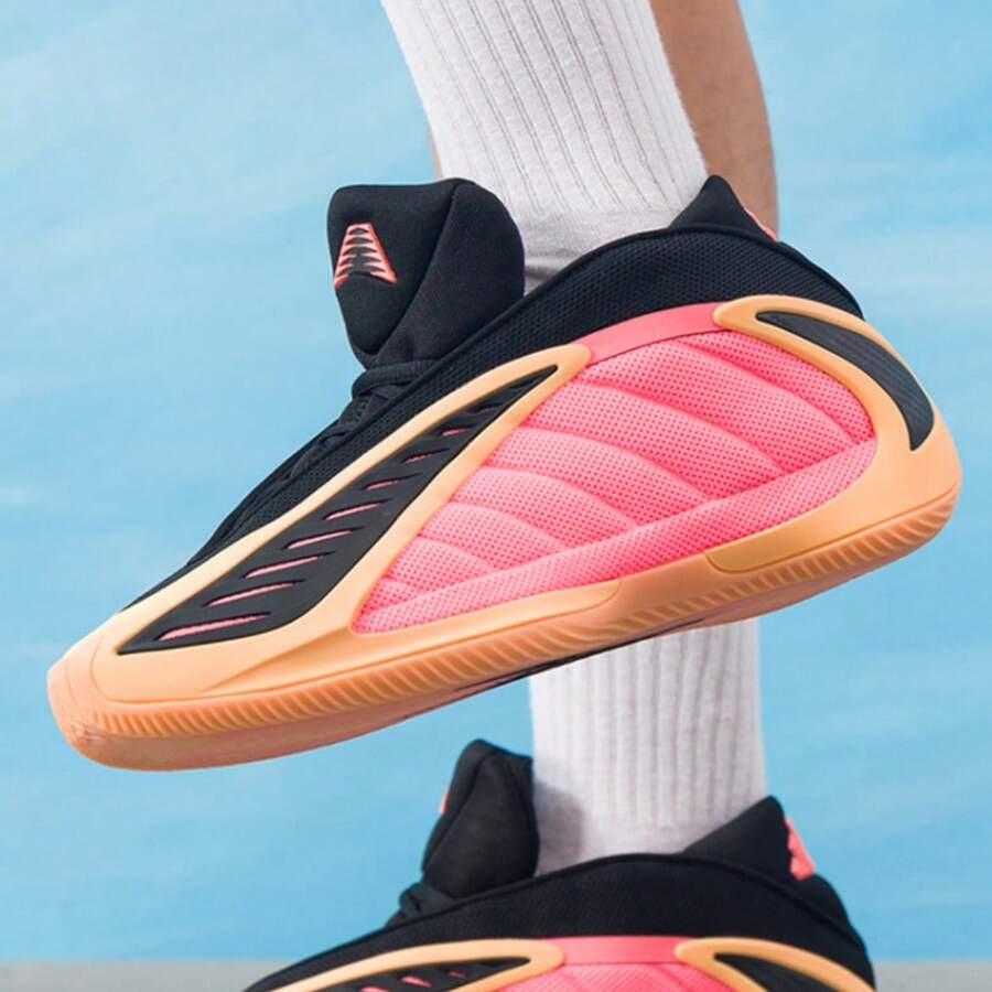 Adidas 安东尼·爱德华兹 2 号运动训练篮球鞋 - 黑色/粉紅色/橘色 - 查看 1