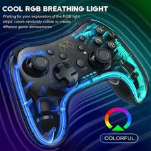 Transparent Wireless Gamepad With RGB Effect, 6-Axis Gyroscope, 360-Degree High-Precision Joystick, Dual Vibration, Compatible With Switch OLED/Lite, PC, Android, IOS, Hall Effect Steering Wheel, Dazzling RGB Lighting, Ergonomic Design, Gaming Accessory, Fashionable Gaming Peripheral, Premium Material, Competitive Gaming, Modern Controller, Structure, PC Gamer - Transparent Black - View 6