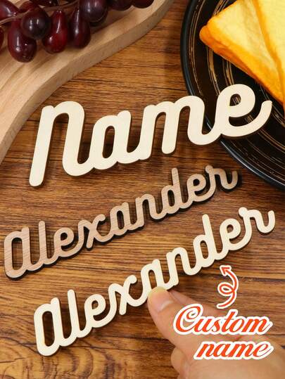 Custom Name Place Cards For Table Decor, Custom Seat Tag, Personalized Seating Name Signs For Wedding Party And Anniversary Banquet, Customized Wooden Style Name Labels For Dinner Events, Customizable Tabletop Name Decor Gift For Reception And Celebration
